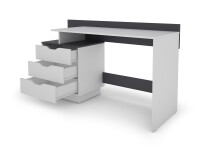 Schreibtisch >BELFAST< in Weiß/Anthrazit 138 x 83,5 x 51,5 cm (BxHxT)