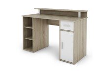 Schreibtisch >DIEGO< in Eiche-Optik/Weiß 120 x 88 x 55 cm (BxHxT)