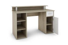Schreibtisch >DIEGO< in Eiche-Optik/Weiß 120 x 88 x 55 cm (BxHxT)