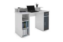 Schreibtisch >DIEGO< in Weiß/Anthrazit 120 x 88 x 55 cm (BxHxT)