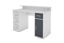 Schreibtisch >DIEGO< in Weiß/Anthrazit 120 x 88 x 55 cm (BxHxT)