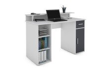 Schreibtisch >DIEGO< in Weiß/Anthrazit 120 x 88 x 55 cm (BxHxT)