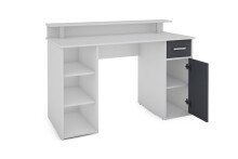 Schreibtisch >DIEGO< in Weiß/Anthrazit 120 x 88 x 55 cm (BxHxT)