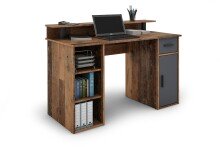 Schreibtisch >DIEGO< in Old-Wood-Optik/Anthrazit 120 x 88 x 55 cm (BxHxT)
