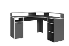 Schreibtisch >FOX< in Anhtrazit/Weiß 139 x 90,8 x 139 cm (BxHxT)