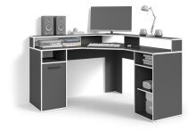 Schreibtisch >FOX< in Anhtrazit/Weiß 139 x 90,8 x 139 cm (BxHxT)