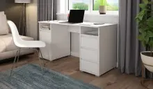 Schreibtisch >LOBO< in Weiß 138 x 75 x 55 cm...
