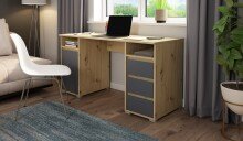Schreibtisch >LOBO< in Eiche-Optik 138 x 75 x 55 cm (BxHxT)