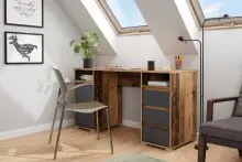 Schreibtisch >LOBO< in Old-Wood-Optik 138 x 75 x 55...