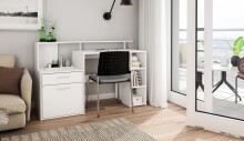 Schreibtisch >LOUIS< in Weiß 140 x 89 x 55 cm (BxHxT)