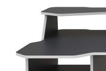 Schreibtisch >MATRIX< in Anthrazit, Kanten in Weiß 180 x 76/93 x 85 cm (BxHxT)