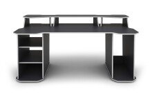 Schreibtisch >MATRIX< in Anthrazit, Kanten in Weiß 180 x 76/93 x 85 cm (BxHxT)