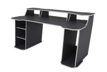 Schreibtisch >MATRIX< in Anthrazit, Kanten in Weiß 180 x 76/93 x 85 cm (BxHxT)