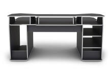 Schreibtisch >MATRIX< in Anthrazit, Kanten in Weiß 180 x 76/93 x 85 cm (BxHxT)