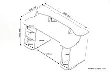 Schreibtisch >MATRIX< in Anthrazit, Kanten in Weiß 180 x 76/93 x 85 cm (BxHxT)