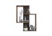Wandregal >KRETA< in Old Style dunkel-Matera - 44,5x77x44,5cm (BxHxT)