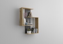 Wandregal >KRETA< in Artisan Eiche Dekor-Matera - 44,5x77x44,5cm (BxHxT)