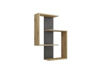 Wandregal >KRETA< in Artisan Eiche Dekor-Matera - 44,5x77x44,5cm (BxHxT)