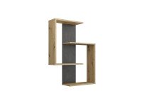 Wandregal >KRETA< in Artisan Eiche Dekor-Matera - 44,5x77x44,5cm (BxHxT)
