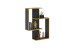 Wandregal >KRETA< in Anthrazit-orange Kante - 44,5x77x44,5cm (BxHxT)