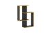 Wandregal >KRETA< in Anthrazit-orange Kante - 44,5x77x44,5cm (BxHxT)