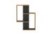 Wandregal >KRETA< in Anthrazit-orange Kante - 44,5x77x44,5cm (BxHxT)
