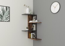 Eckregal >HAARLEM< in Old Style dunkel-Matera - 44,5x77x44,5cm (BxHxT)