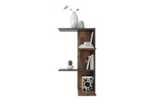 Eckregal >HAARLEM< in Old Style dunkel-Matera - 44,5x77x44,5cm (BxHxT)