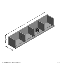 Wandregal >POINT 4< in Eiche Dekor - 92x16,5x17cm (BxHxT)