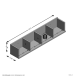 Wandregal >POINT 4< in Eiche Dekor - 92x16,5x17cm (BxHxT)