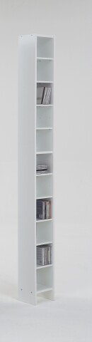 CD-Regal >HALLO 2< in weiß - 18,9x185x16,2cm (BxHxT)