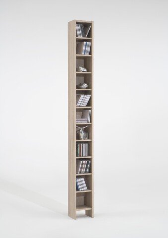 CD-Regal >HALLO 2< in Eiche Dekor - 18,9x185x16,2cm (BxHxT)