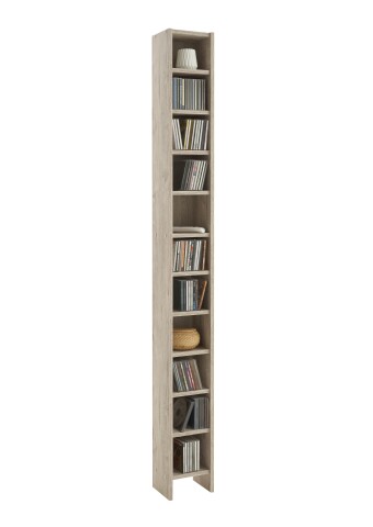 CD-Regal >HALLO 2< in Sandeiche Dekor - 18,9x185x16,2cm (BxHxT)