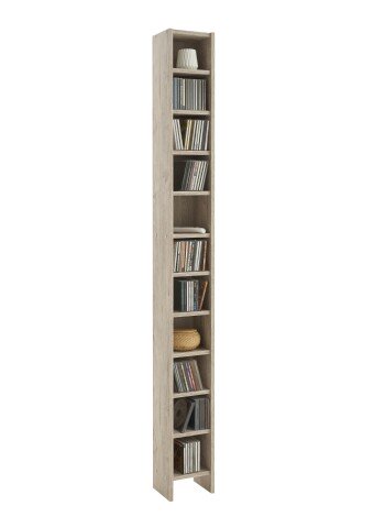 CD-Regal >HALLO 2< in Sandeiche Dekor - 18,9x185x16,2cm (BxHxT)
