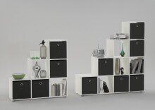 Raumteilerregal >MEGA 1< in weiß - 104,5x108x33cm (BxHxT)