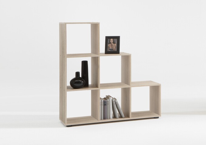 Raumteilerregal >MEGA 1< in Eiche Dekor - 104,5x108x33cm (BxHxT)