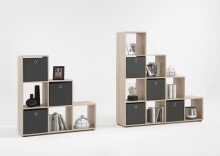 Raumteilerregal >MEGA 1< in Eiche Dekor - 104,5x108x33cm (BxHxT)