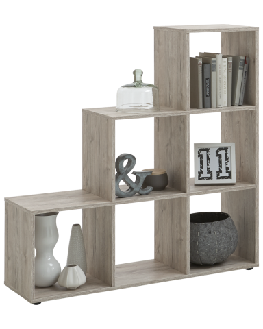 Raumteilerregal >MEGA 1< in Sandeiche Dekor - 104,5x108x33cm (BxHxT)