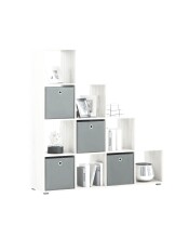 Raumteilerregal >MEGA 2< in Eiche Dekor - 138,5x143,5x33cm (BxHxT)