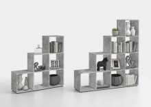 Raumteilerregal >MEGA 2< in Beton LA - 138,5x143,5x33cm (BxHxT)