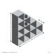 Raumteilerregal >MEGA 2< in Old Style dunkel - 138,5x143,5x33cm (BxHxT)