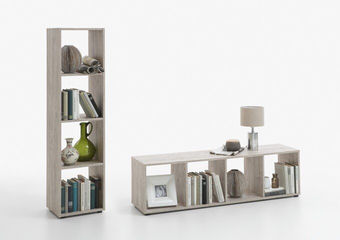 Standregal >MEGA 4< in Sandeiche Dekor - 36,5x140,5x33cm (BxHxT)