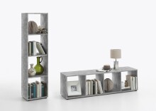 Standregal >MEGA 4< in Beton LA - 36,5x140,5x33cm (BxHxT)
