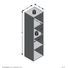 Standregal >MEGA 4< in Old Style dunkel - 36,5x140,5x33cm (BxHxT)