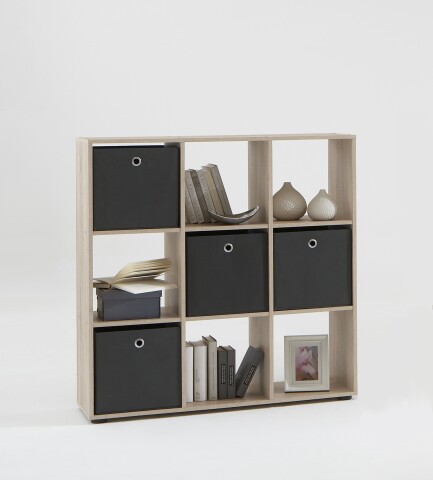 Raumteilerregal >MEGA 5< in Eiche Dekor - 104,5x108,5x33cm (BxHxT)