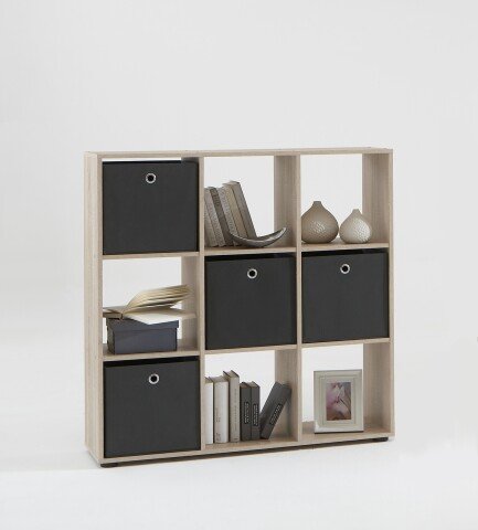 Raumteilerregal >MEGA 5< in Eiche Dekor - 104,5x108,5x33cm (BxHxT)