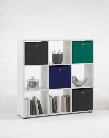 Raumteilerregal >MEGA 5< in weiß - 104,5x108,5x33cm (BxHxT)