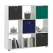 Raumteilerregal >MEGA 5< in weiß - 104,5x108,5x33cm (BxHxT)