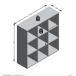 Raumteilerregal >MEGA 5< in weiß - 104,5x108,5x33cm (BxHxT)