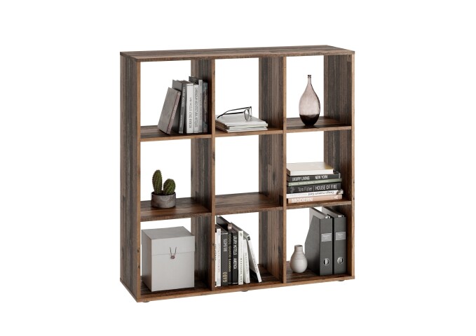 Raumteilerregal >MEGA 5< in Old Style dunkel - 104,5x108,5x33cm (BxHxT)